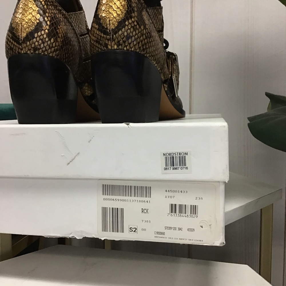 Chloe Rylee Python Harvest Gold Ankle Boots - image 5